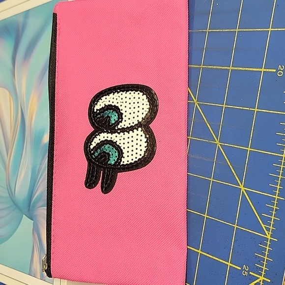 Felt's Fun Finds Handbags - Sequin Eyes Pink Cosmetic Bag 8.5x4"